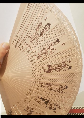 Bej Renkli Geleneksel El Yelpazesi - Görsel 3