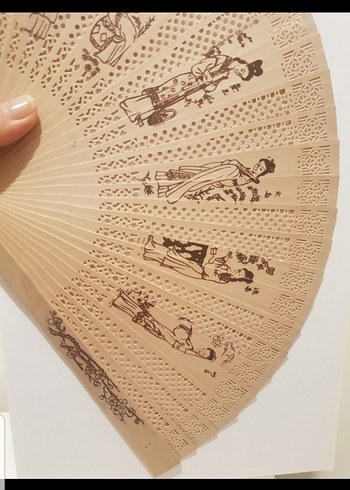 Bej Renkli Geleneksel El Yelpazesi - Görsel 2