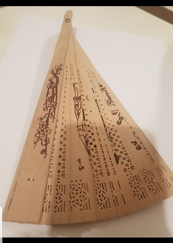 Bej Renkli Geleneksel El Yelpazesi - Görsel 4