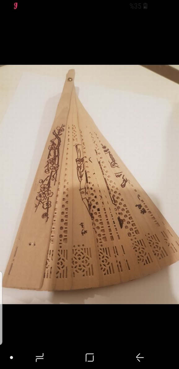 Bej Renkli Geleneksel El Yelpazesi - Görsel 4