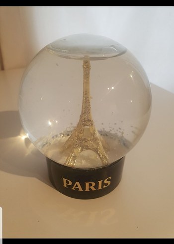 Altın Renk Parlak Eyfel Kulesi Kar Küresi - Görsel 3