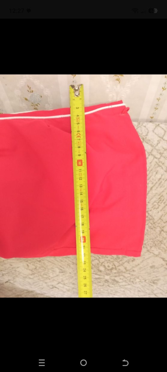 Kırmızı Drapeli Kadın Kalem Etek - Görsel 3