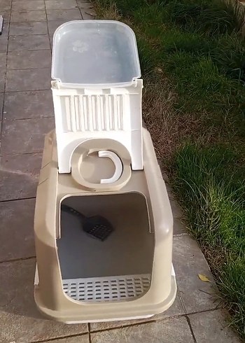 XL KAPALI KEDİ TUVALETİ - Görsel 2