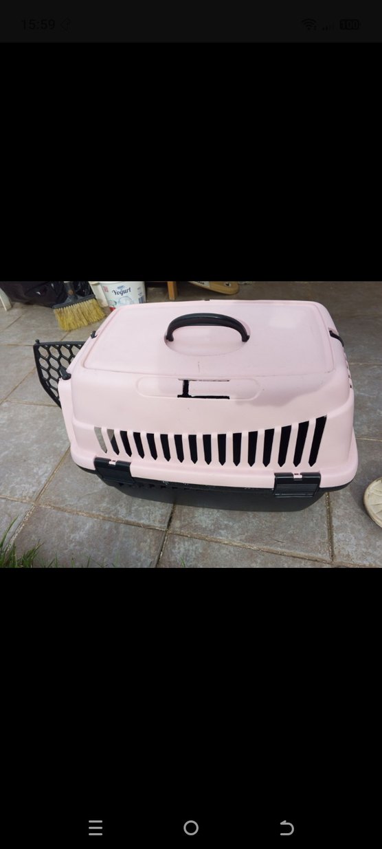 Pastel Pembe Taşınabilir Kedi Taşıma Kutusu - Görsel 4