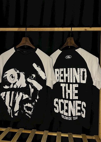 Siyah Beyaz Baskılı Gevşek Kesim Tişört - Görsel 4