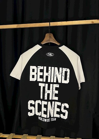 Siyah Beyaz Baskılı Gevşek Kesim Tişört - Görsel 5