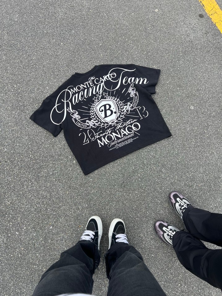 Siyah Oversize Kısa Kollu Baskılı tişört - Görsel 5