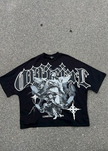 Siyah Baskılı Erkek Goth Tişört - Görsel 3