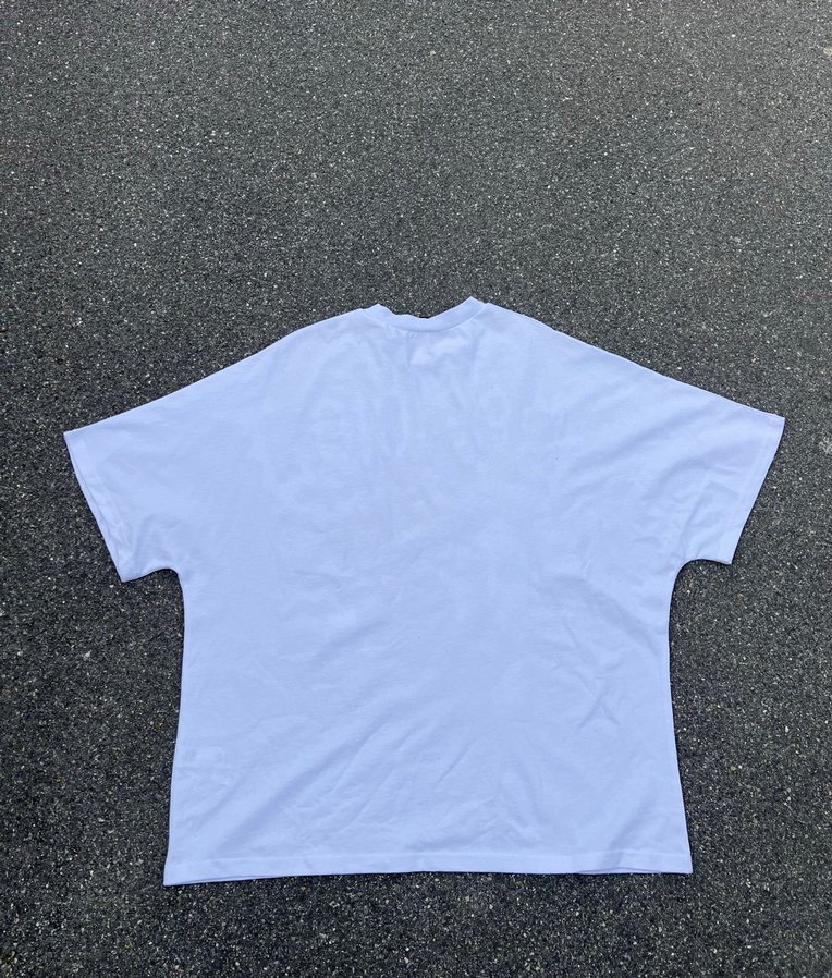 Beyaz Baskılı Erkek Tişört Loose Fit - Görsel 4