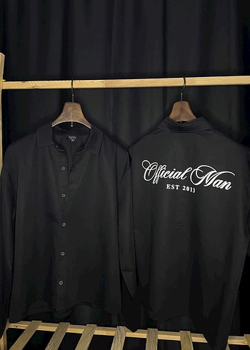 Siyah Erkek Kısa Kollu Düğmeli Baskılı Gömlek - Görsel 3