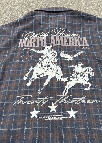 Unisex kareli lacivert gömlek - Görsel 5