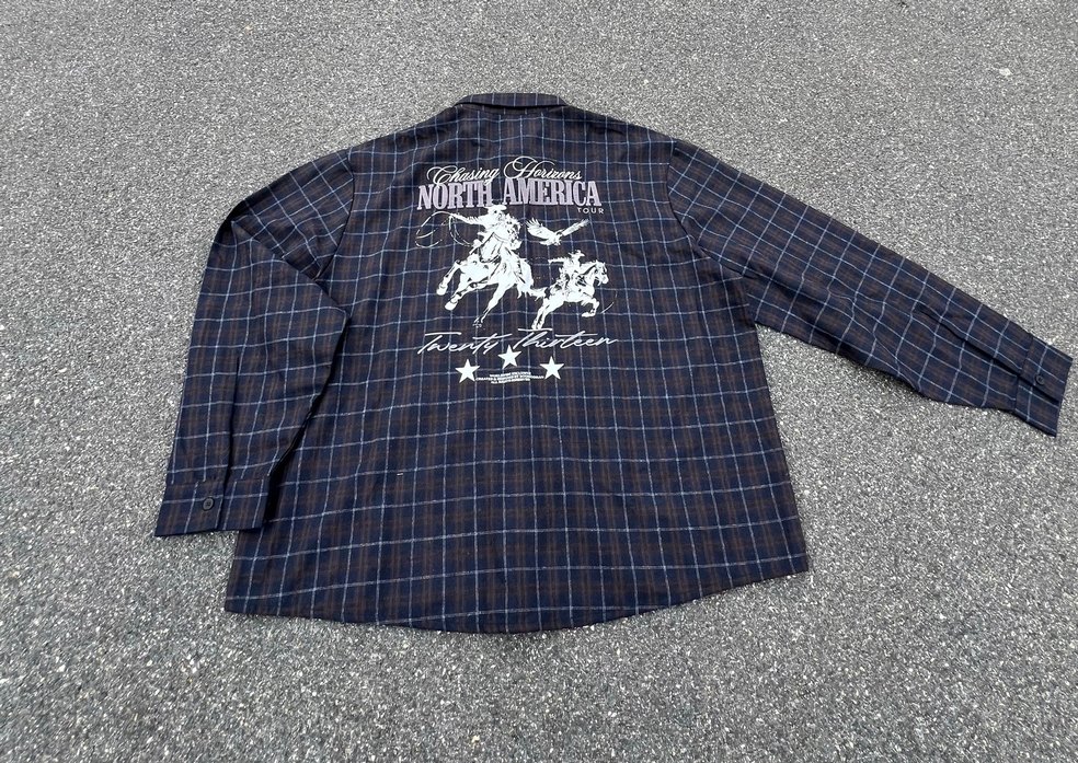 Unisex kareli lacivert gömlek - Görsel 3