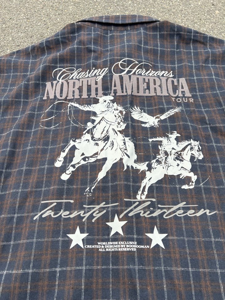 Unisex kareli lacivert gömlek - Görsel 5