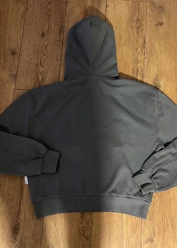 Gri Kapüşonlu Kadın Sweatshirt Eşofman Takımı - Görsel 2