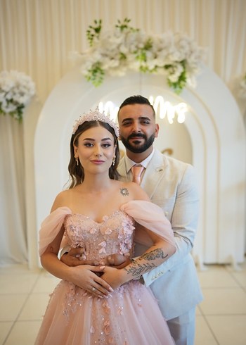 Pembe Straplez Mini Abiye Elbise - Görsel 4