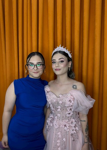 Pembe Straplez Mini Abiye Elbise - Görsel 3