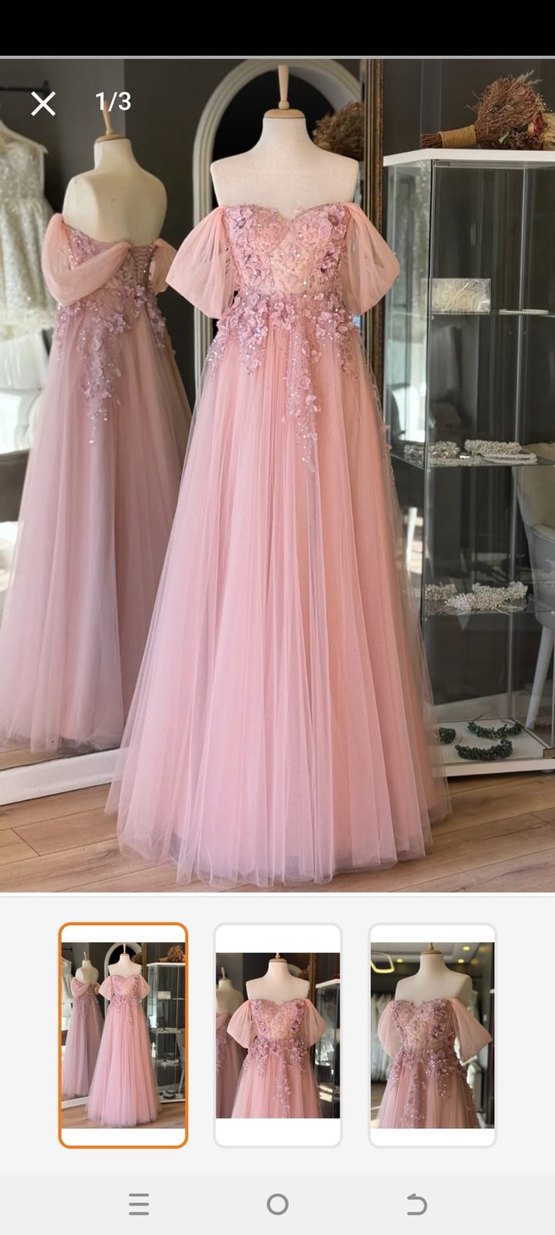 Pembe Straplez Mini Abiye Elbise - Görsel 2