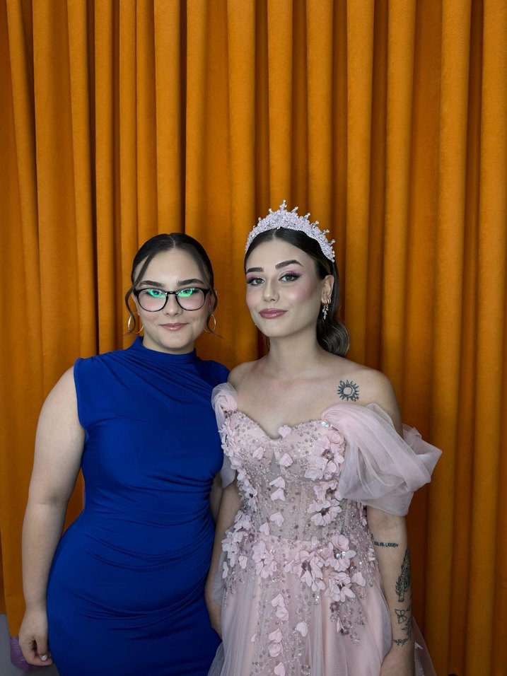 Pembe Straplez Mini Abiye Elbise - Görsel 3