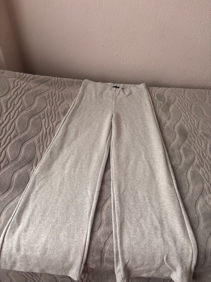 Gri Midi Keten Kadın Eşofman Altı - Görsel 3