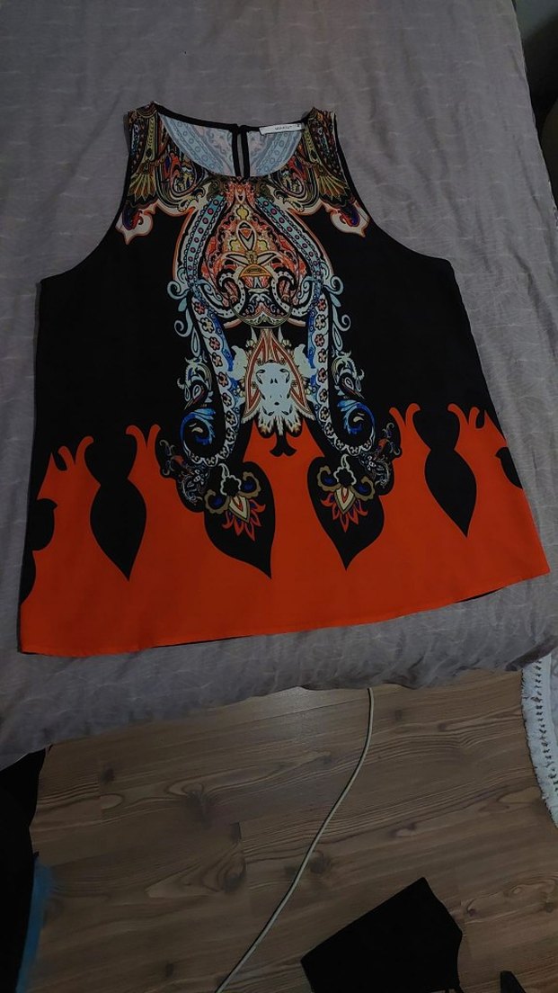 Bohem Çok Renkli Uzun Kesim Kolsuz Tunik - Görsel 2