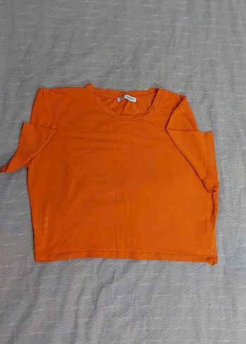 Turuncu Kısa Kollu Basic Tişört - Görsel 2