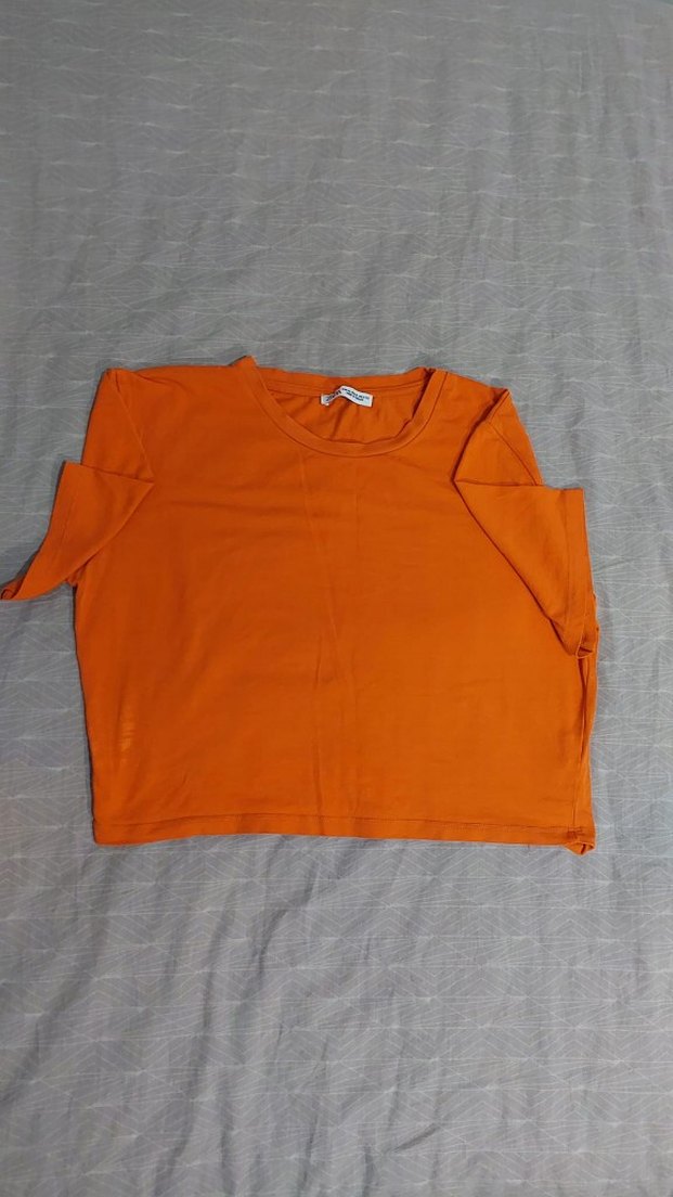 Turuncu Kısa Kollu Basic Tişört - Görsel 2