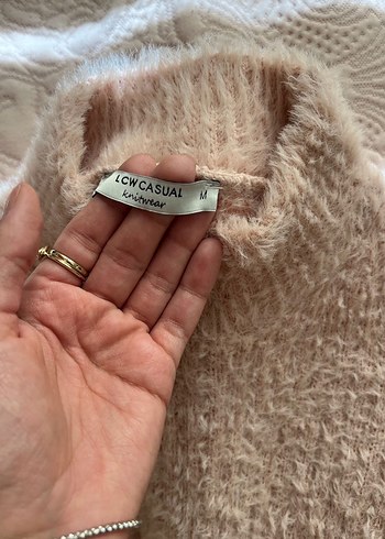 Toz pembe Kadın Triko Kazak - Görsel 2