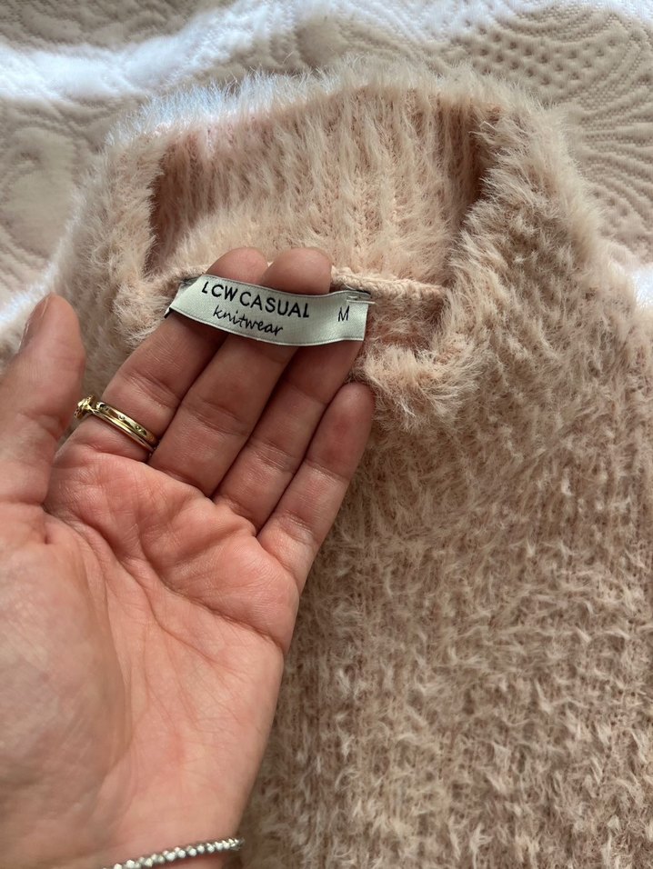 Toz pembe Kadın Triko Kazak - Görsel 2