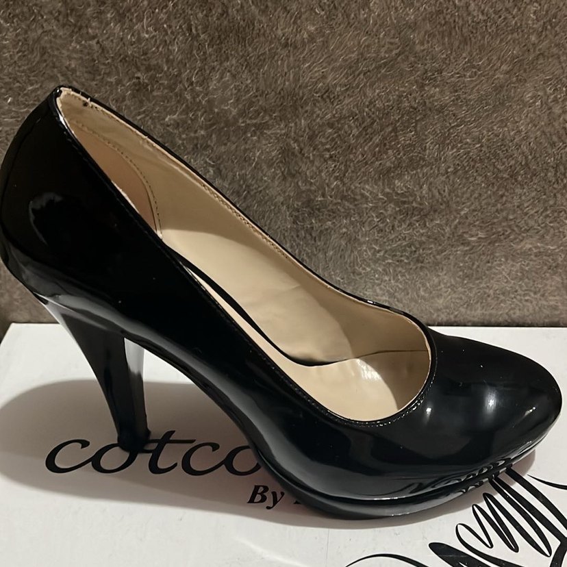 Siyah Parlak Topuklu Kadın Stiletto - Görsel 2