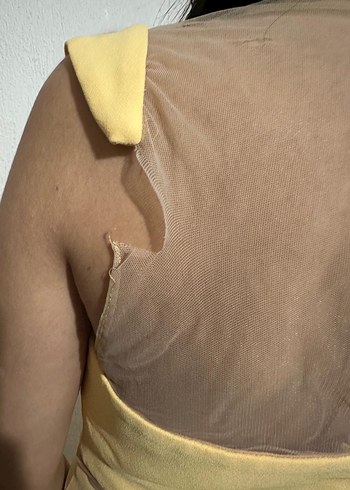 Sarı Uzun Abiye Elbise, Kolsuz, Dökümlü - Görsel 6