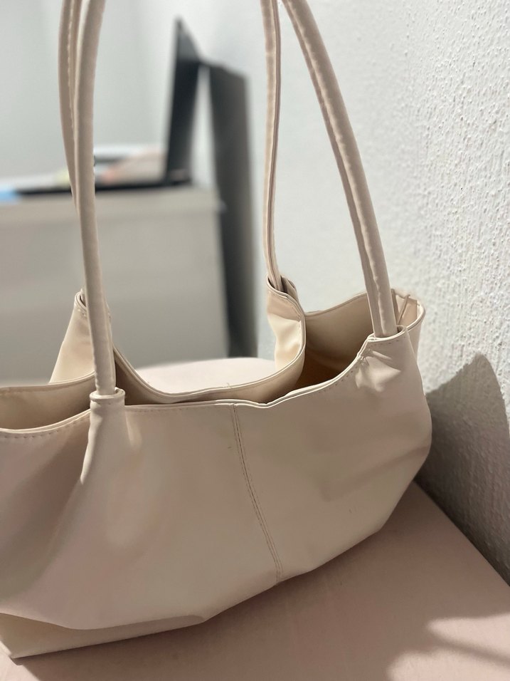 Bej Minimalist Kadın Omuz Çantası - Görsel 4