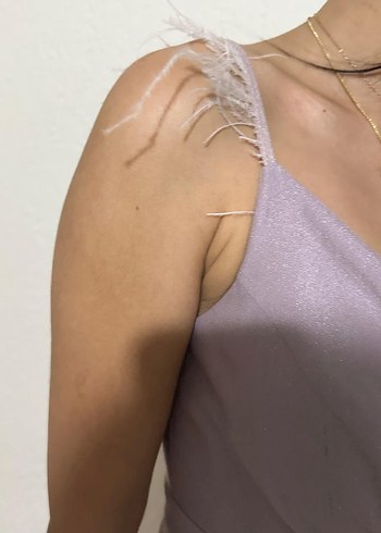 Kadın Uzun V Yaka Drapeli Abiye Elbise - Görsel 4