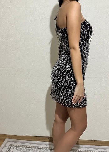 Tek Omuzlu Mini Elbise - Görsel 3