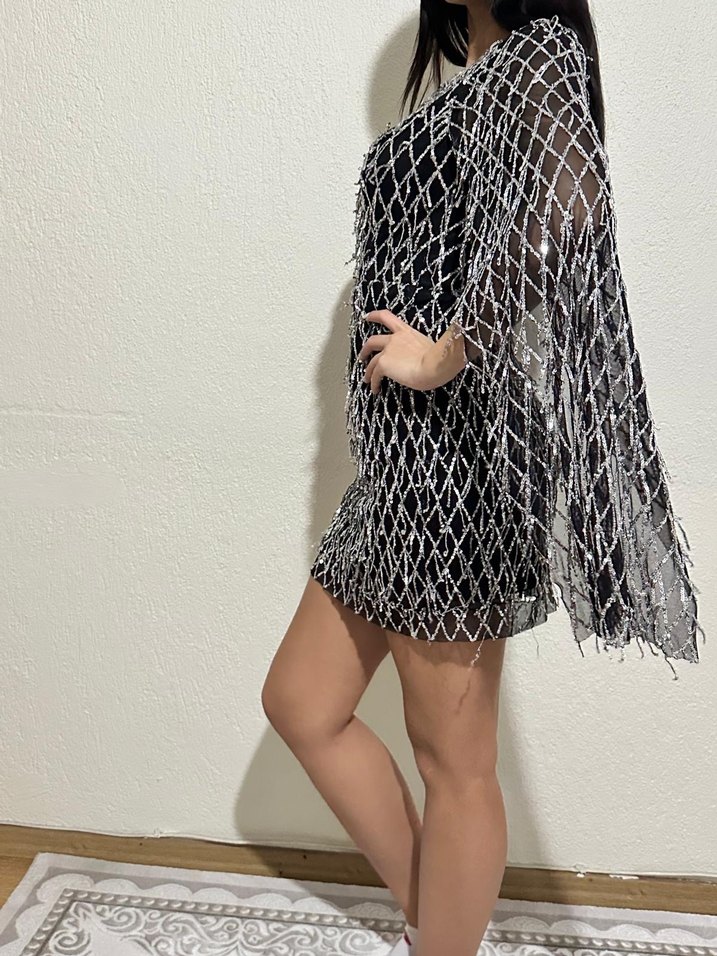 Tek Omuzlu Mini Elbise - Görsel 2