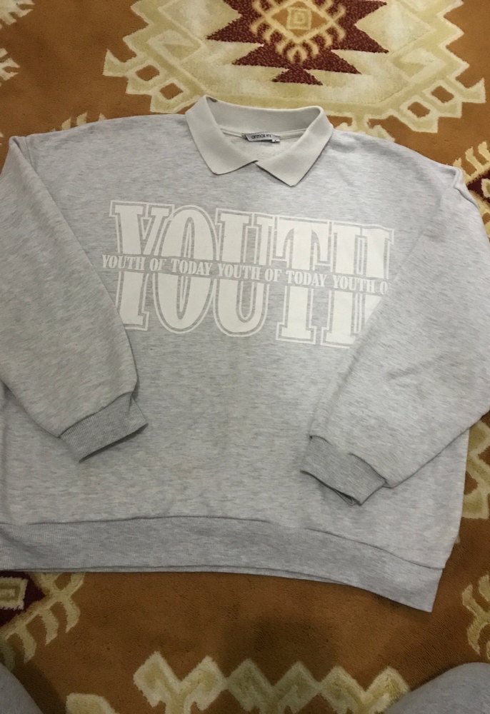 Gri Baskılı Rahat Kesim Kadın Sweatshirt - Görsel 2