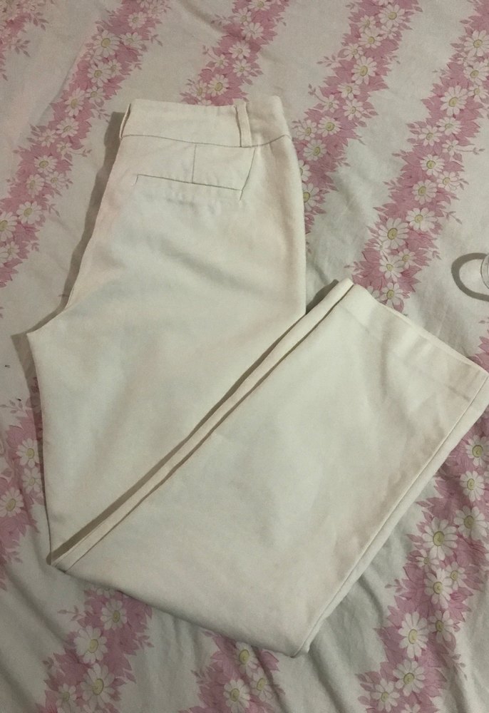 Beyaz Pamuklu Kadın Kumaş Pantolon - Görsel 2