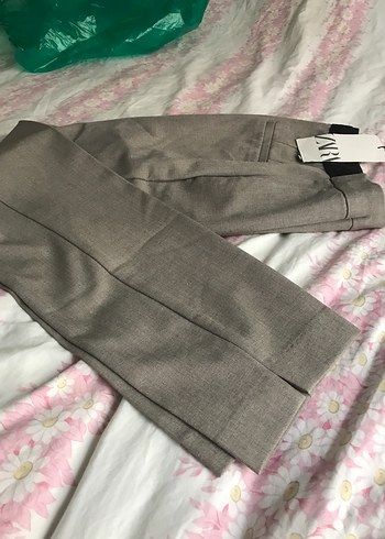 Bej Kemerli Keten Kumaş Kadın Pantolon - Görsel 3