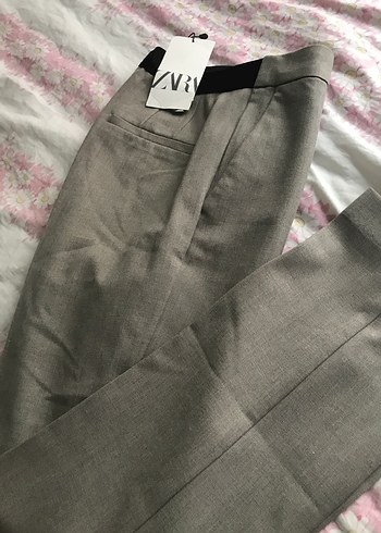 Bej Kemerli Keten Kumaş Kadın Pantolon - Görsel 2