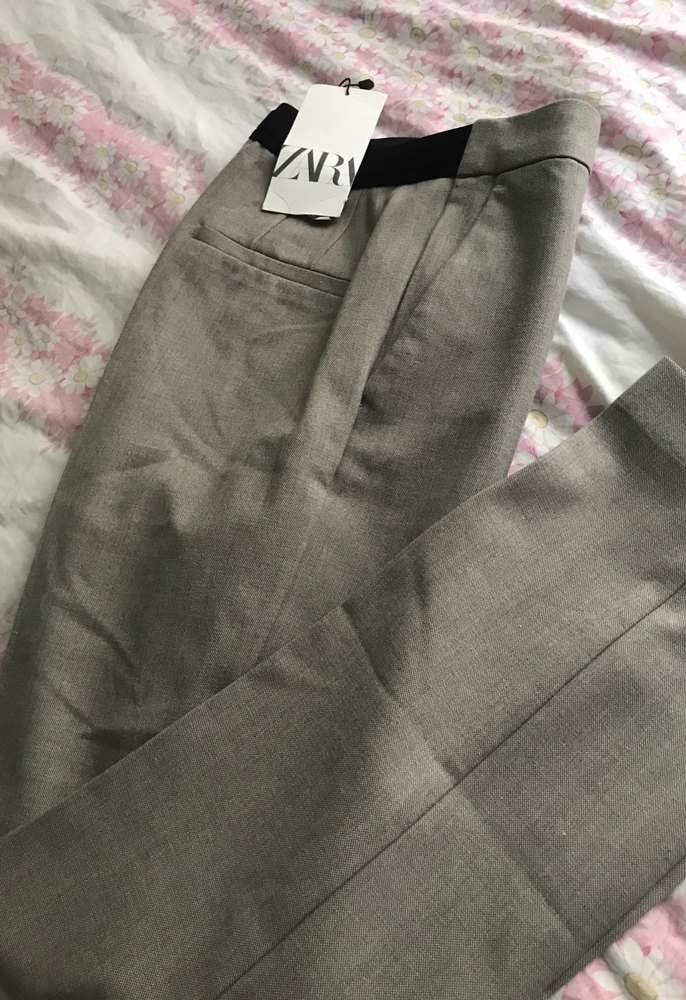 Bej Kemerli Keten Kumaş Kadın Pantolon - Görsel 2