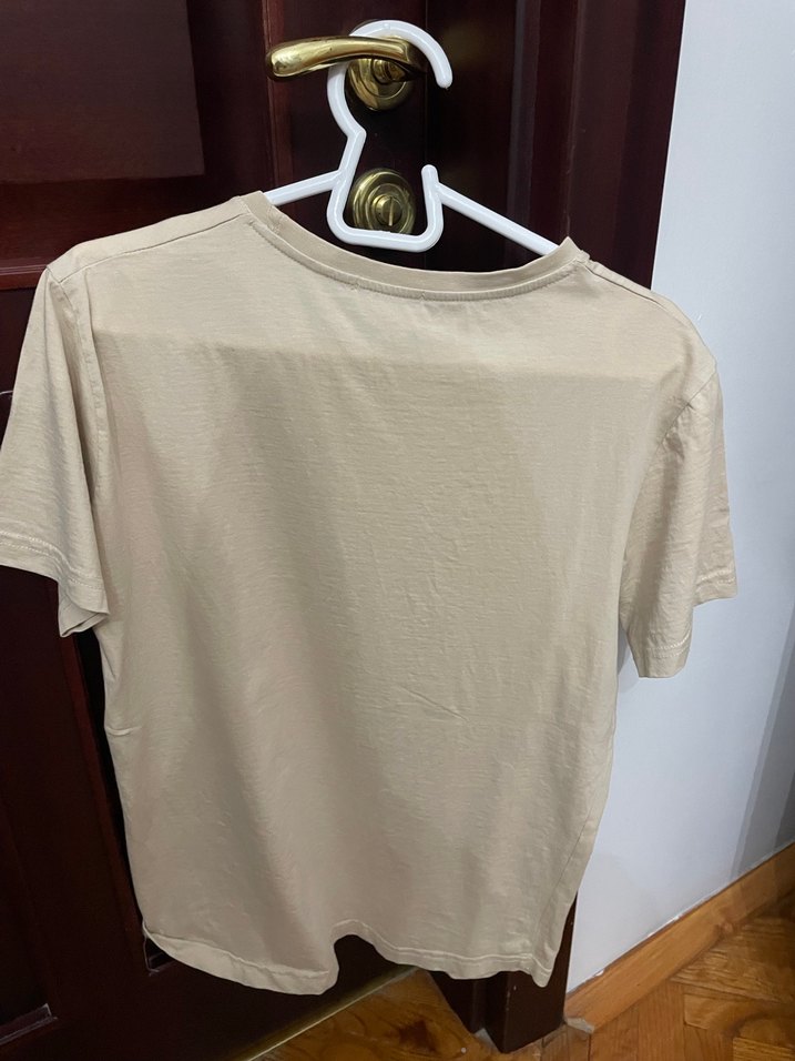 Bej Pamuklu Erkek Tişört - Görsel 2