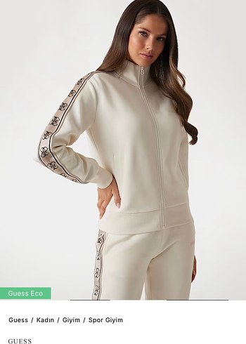 Guess Beyaz Nakışlı Fermuarlı Kadın Eşofman - Görsel 2