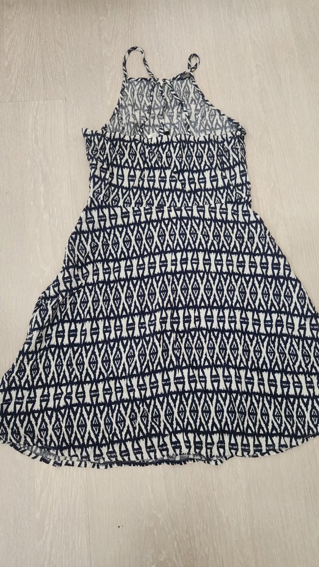 Desenli Strappy Bohem Uzun Örgü Elbise - Görsel 2