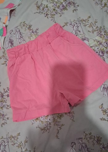 Kız Çocuk Pembe Pamuklu Şort - Görsel 3