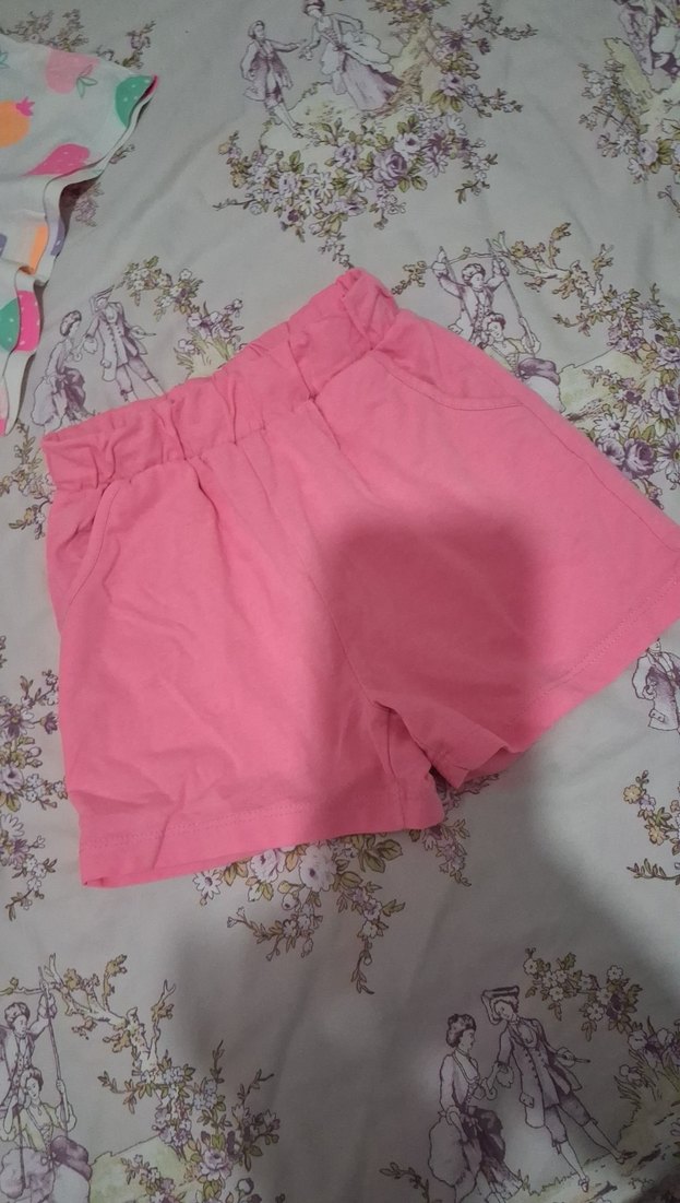 Kız Çocuk Pembe Pamuklu Şort - Görsel 3