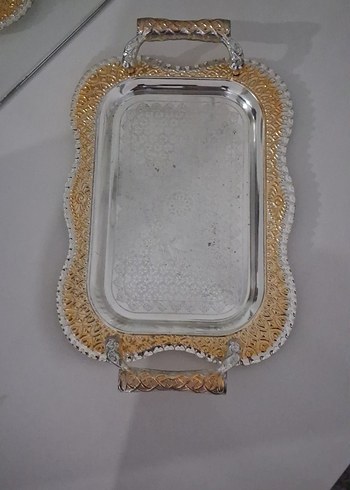 Parlak Altın Renkli Dekoratif Tepsi - Görsel 2