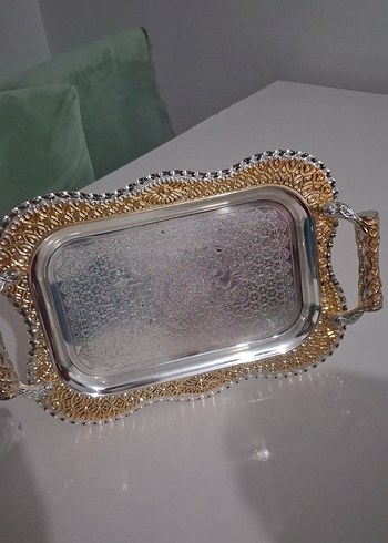 Parlak Altın Renkli Dekoratif Tepsi - Görsel 4