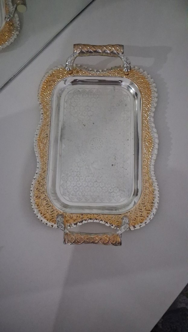 Parlak Altın Renkli Dekoratif Tepsi - Görsel 2