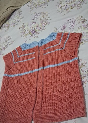 Kız Çocuk Bohem Tarzı Kahverengi Örgü Süveter - Görsel 3