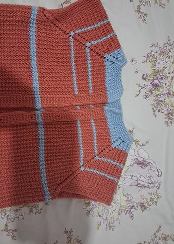 Kız Çocuk Bohem Tarzı Kahverengi Örgü Süveter - Görsel 2