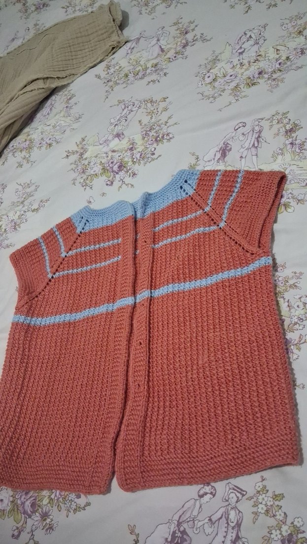 Kız Çocuk Bohem Tarzı Kahverengi Örgü Süveter - Görsel 3